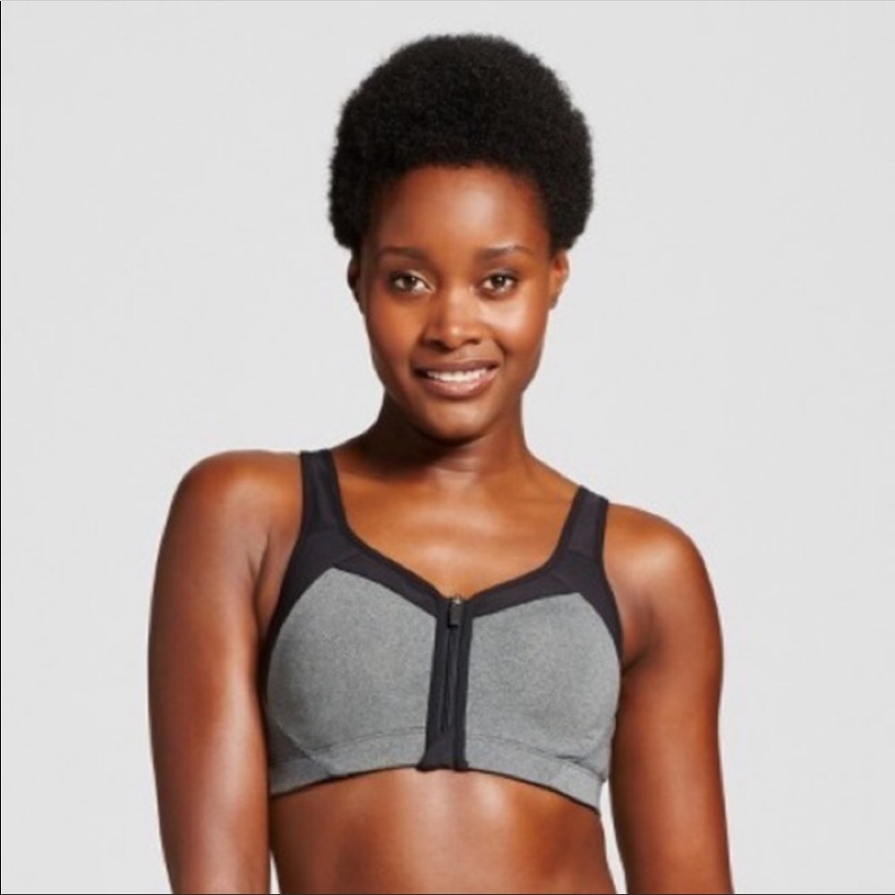 Champion Size 34D Grey Power Shape Max High Support Front-Close Sports Bra